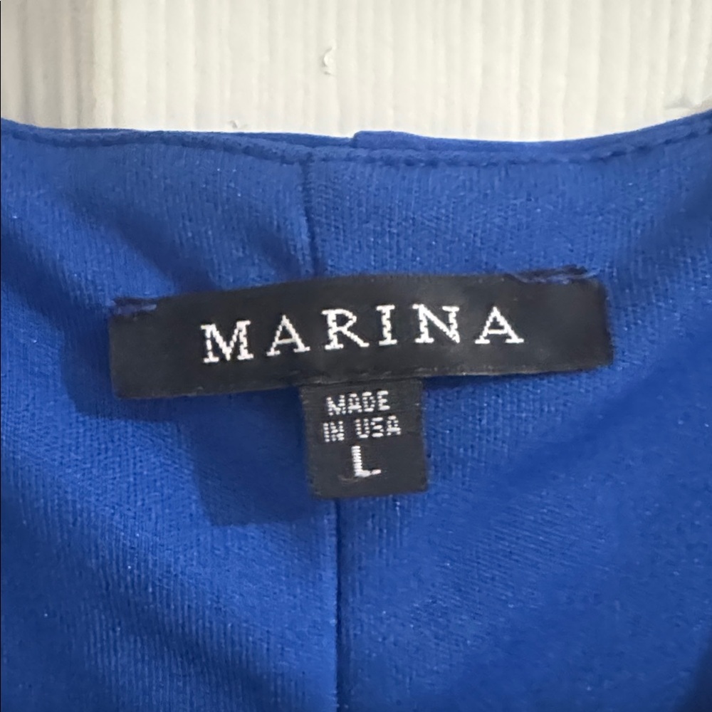 MARINA Blue Maxi Dress size L - Picture 4 of 10